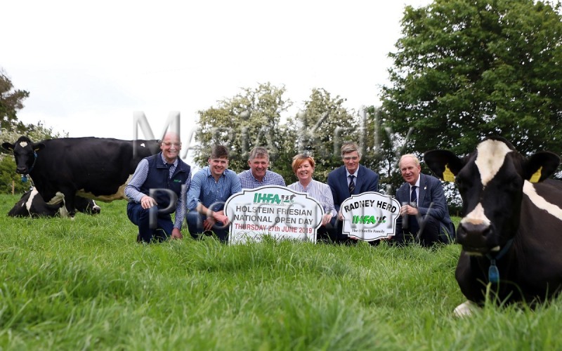 30-05-19, At the launch of the IHFA Open Day, Patrick Gaynor, President of IHFA, Liam, Henry, Marie O’Keeffe of Radney Herd, hosts, Peter Ging, Chairperson of IHFA, Charles Gallagher, CE IHFA. The IHFA Open Day will be held at the Radney Herd, Freemount, Charleville, Co. Cork on Thursday 27th of June. All welcome. Photo Maria Kelly