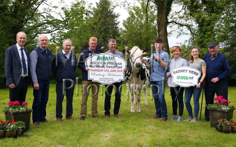 30-05-19, At the launch of the IHFA Open Day, Charles Gallagher, CE IHFA;Patrick Gaynor, President of IHFA; John Kerrisk and Paul O’Flynn, Kerry Agribusiness (sponsor); Henry, Liam, Marie, Julie and Mossy O’Keeffe of Radney Herd, hosts. The IHFA Open Day will be held at the Radney Herd, Freemount, Charleville, Co. Cork on Thursday 27th of June. All welcome. Photo Maria Kelly