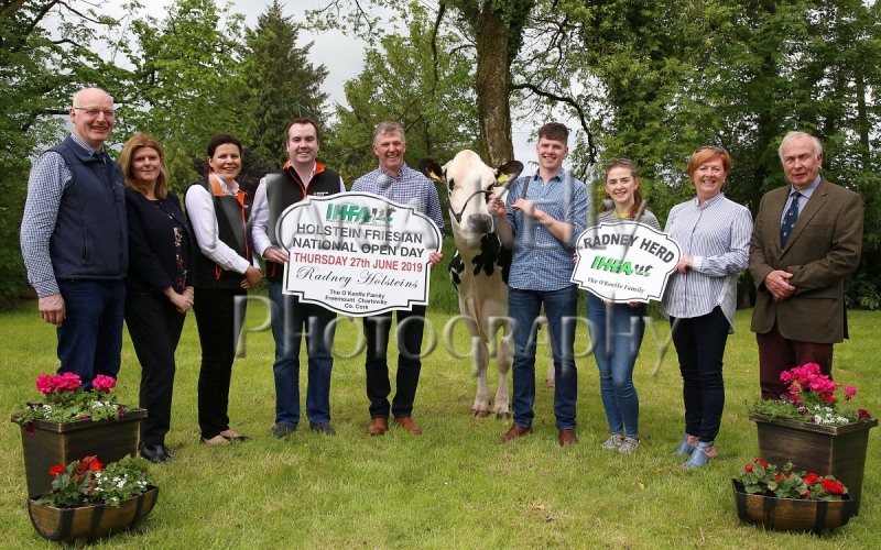 30-05-19, At the launch of the IHFA Open Day, Patrick Gaynor, President of IHFA; Una Hickey, Volac; Denise Jones and Paul O’Flynn, Munster Bovine; Henry, Liam, Julie and Marie O’Keeffe of Radney Herd, hosts; Rory Dicker, Animax. The IHFA Open Day will be held at the Radney Herd, Freemount, Charleville, Co. Cork on Thursday 27th of June. All welcome. Photo Maria Kelly
