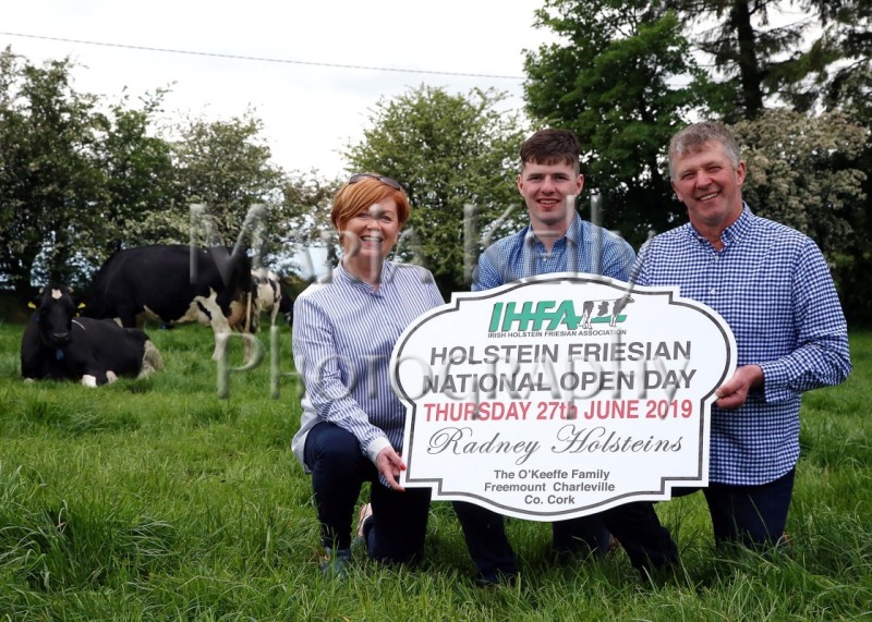 30-05-19, At the launch of the IHFA Open Day, Marie, Liam & Henry O’Keeffe of Radney Herd, host family. The IHFA Open Day will be held at the Radney Herd, Freemount, Charleville, Co. Cork on Thursday 27th of June. All welcome. Photo Maria Kelly
