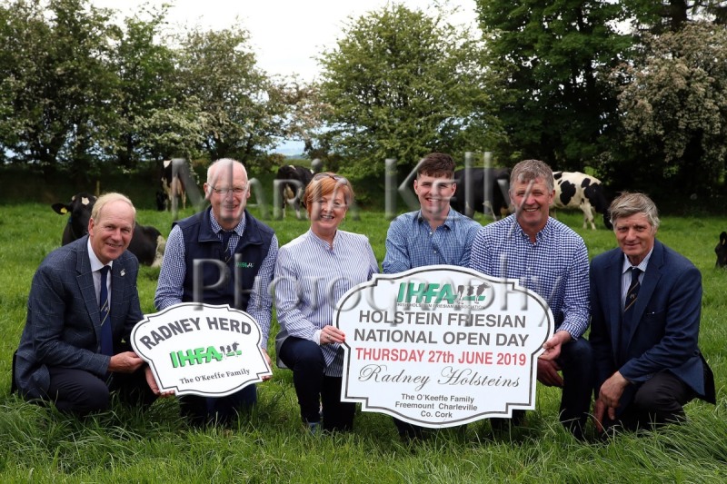 30-05-19, At the launch of the IHFA Open Day, Charles Gallagher, CE IHFA; Patrick Gaynor, President of IHFA; Marie, Liam & Henry O’Keeffe of Radney Herd, host family with Peter Ging, Chairperson IHFA. The IHFA Open Day will be held at the Radney Herd, Freemount, Charleville, Co. Cork on Thursday 27th of June. All welcome. Photo Maria Kelly