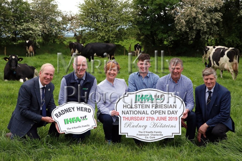 30-05-19, At the launch of the IHFA Open Day, Charles Gallagher, CE IHFA; Patrick Gaynor, President of IHFA; Marie, Liam & Henry O’Keeffe of Radney Herd, host family with Peter Ging, Chairperson IHFA. The IHFA Open Day will be held at the Radney Herd, Freemount, Charleville, Co. Cork on Thursday 27th of June. All welcome. Photo Maria Kelly
